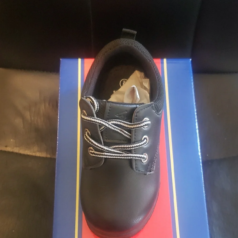 Kids Black Lace-Up Shoes